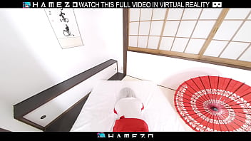 Japanese girl asuka suzumura in a kimono sucks and fucks hard in vr