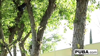 Hot blonde rubs her wet pussy