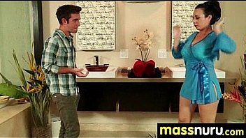 Nurumassage teen slides oily pussy on cock 18