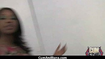 Ebony slut blows a group of horny dudes 23