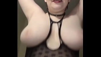 Lingerie teasing big natural tits boob bounce