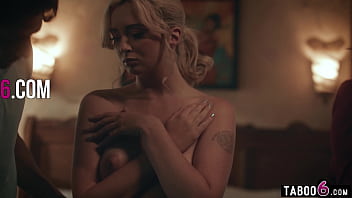 Virgin blonde double penetration fuck by her hung stepbros