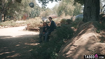 Virgin blonde double penetration fuck by her hung stepbros