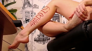 Gentle footjob from cute any