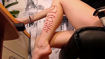 Gentle footjob from cute any