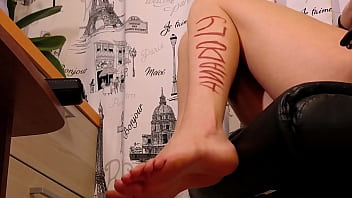 Gentle footjob from cute any