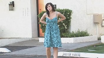 Sexy girl completely naked in public