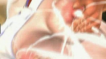 Anime cutie with lactating tits sucking cock