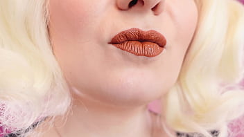 Asmr lipstick mesh gloves and lollipop arya grander