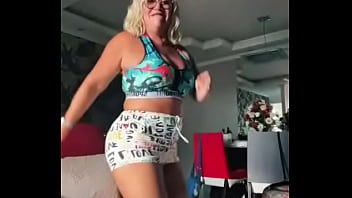 Beautiful grandmother dancing very sexy