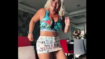 Beautiful grandmother dancing very sexy