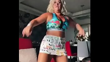 Beautiful grandmother dancing very sexy
