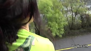 Sweet teenie sucks cock in pov and gets tight cunt nailed