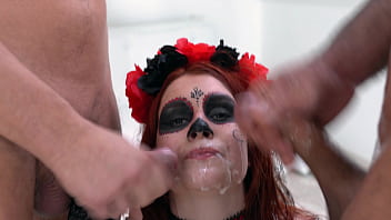 Haloween bride hard gangbang anal fuck