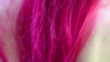 Pink haired babe public blowjob and hardcore sex on train