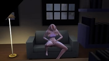 Pussy fingering on sofa