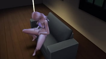 Pussy fingering on sofa