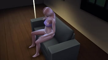 Pussy fingering on sofa