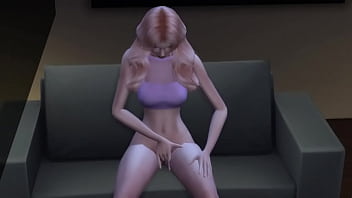 Pussy fingering on sofa