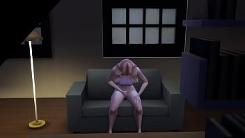 Pussy fingering on sofa