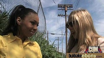 Ebony Cum Slut Hottie Bukkake Party 7 thumbnail