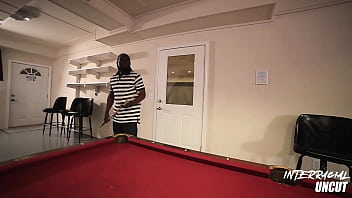 White bbw bent over the pool table by bbc