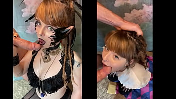 Cosplayer deepthroats her photographer's big juicy cock olivia jarden