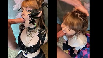 Cosplayer deepthroats her photographer's big juicy cock olivia jarden