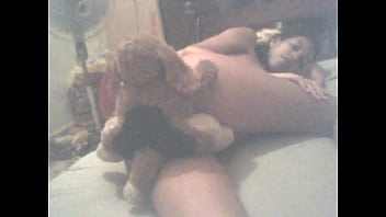 Jade with toy at her boyfriend's house