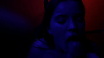 Christmas blowjob and ass licking tiny petite teen pov