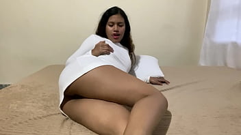 Horny petite fucks herself hard with a big black dildo