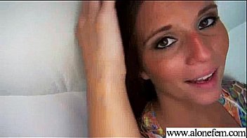 Alone horny girl start play with things as sex toys vid 07