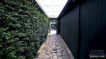 Amazing playmate with big tits talking and modeling