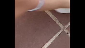 Pedicure done by me finished i love the color white for my toenails