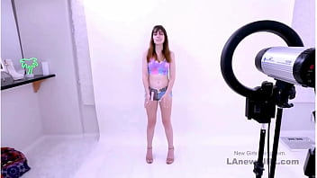 Runway ready brunette got seduced by the producer