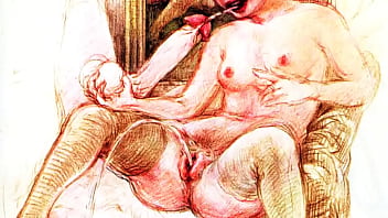 Retro erotic drawings