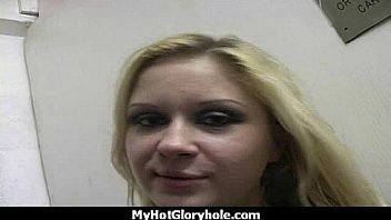 Horny lady enjoys gloryhole cocksucking interracial 23