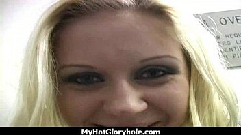 Horny lady enjoys gloryhole cocksucking interracial 23