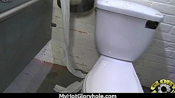 Ebony slut fucks a white gloryhole cock 8