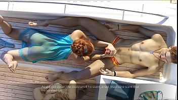 One shot hentai game ep 2 swingers party with ffm and strap dildo lesbian