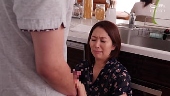 Japanese milf stepmother teaches her stepson about sex and takes away his virginity