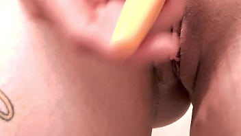 Hazel haze shaves her slutty pussy and shows it off in public