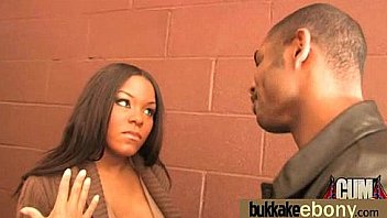 Gorgeous ebony lady sucks white dicks and gangbang fucking 10