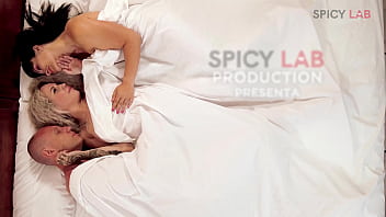 Sweet awakening with blonde and brunette big boobs mils