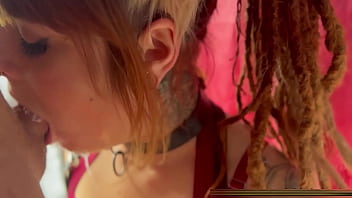 Cute cosplayer drools on a thick cock in her throat