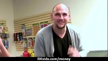 Tight teen fucks a man in front of the camera for cash 8