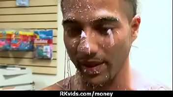 Tight teen fucks a man in front of the camera for cash 8