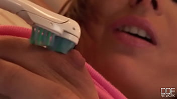 Naughty lila with her new toys