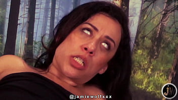 Caramel beauty fucks herself with steel dildo then takes giant bbc