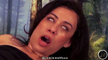 Caramel beauty fucks herself with steel dildo then takes giant bbc